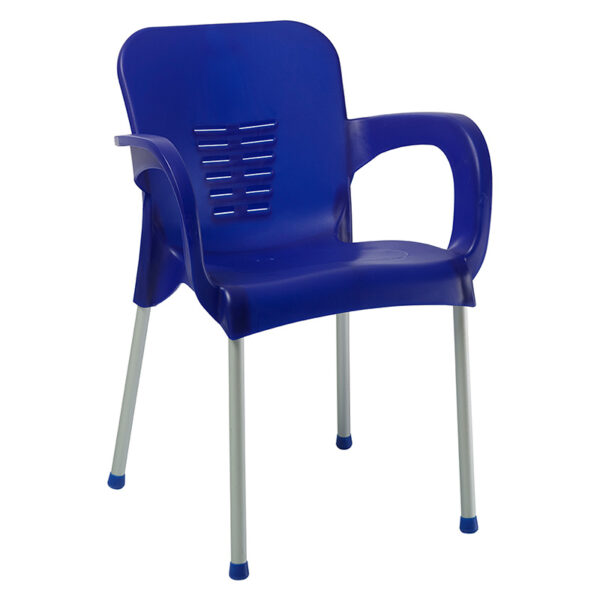 Armchair Feast PP color dark blue-aluminum leg