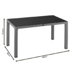 Table Explore with UV protection PP color brown 150x90x73.5cm - Слика 3