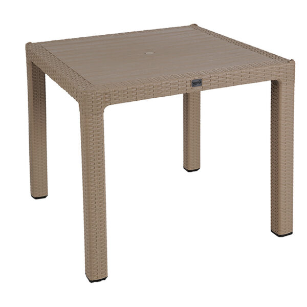 Table Explore with UV protection PP color cappucino 90x90x73.5cm