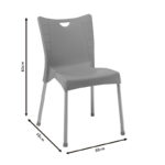 Chair Crafted PP color dark blue - aluminium leg - Image 4