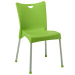 Chair Crafted PP color green - aluminium leg