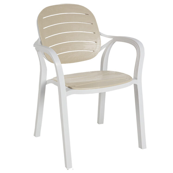 Armchair Gentle PP color white-capuccino