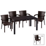 Dining set Explore-Festive set 7pieces PP brown 150x90x73.5cm