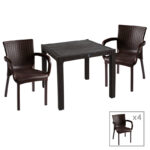 Dining set Explore-Festive set 5pieces PP brown 90x90x73.5cm
