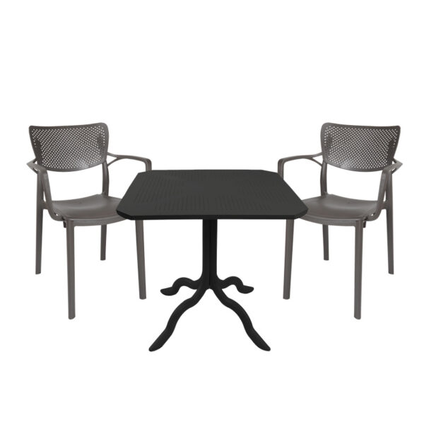 Icon-Frontline dining set 3pcs PP in anthracite color