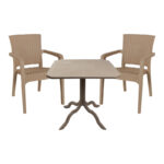 Dining table Icoan-Halcyon set of 3 pieces PP in cappuccino color