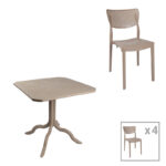 Icon-Ignite dining set 5pcs PP in cappuccino color