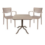 Dining table Icon-Frontline set of 3 pieces PP in cappuccino color