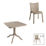 Трпезариски сет Icon-Confident 5 парчиња PP во боја на капучино