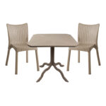 Icon-Confident dining set 3pcs PP in cappuccino color