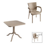 Icon-Festive dining set 5pcs PP in cappuccino color