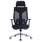 Manager office chair Commend with fabric mesh in black colour - Image 4