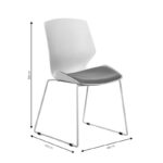 Visitor office chair Genuine PP white-grey - Image 6
