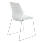 Visitor office chair Genuine white pp with ivory color cushion 47x52x85cm - Image 2