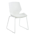 Visitor office chair Genuine white pp with ivory color cushion 47x52x85cm