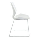 Visitor office chair Genuine white pp with ivory color cushion 47x52x85cm - Image 3