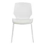Visitor office chair Genuine white pp with ivory color cushion 47x52x85cm - Image 4