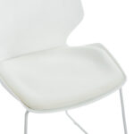 Visitor office chair Genuine white pp with ivory color cushion 47x52x85cm - Image 6
