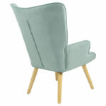 Armchair Fluffy fabric bright green-natural 75x69x96cm - Слика 2