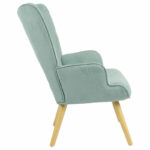 Armchair Fluffy fabric bright green-natural 75x69x96cm - Слика 3