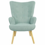 Armchair Fluffy fabric bright green-natural 75x69x96cm - Слика 4