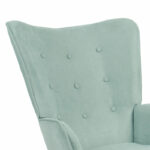 Armchair Fluffy fabric bright green-natural 75x69x96cm - Слика 5