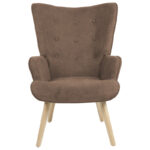 Armchair Fluffy fabric  brown-natural 75x69x96cm - Слика 4