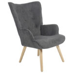 Armchair Fluffy fabric anthracite-natural 75x69x96cm