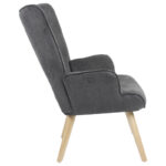Armchair Fluffy fabric anthracite-natural 75x69x96cm - Слика 3