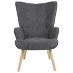 Armchair Fluffy fabric anthracite-natural 75x69x96cm - Слика 4