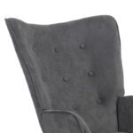 Armchair Fluffy fabric anthracite-natural 75x69x96cm - Слика 5