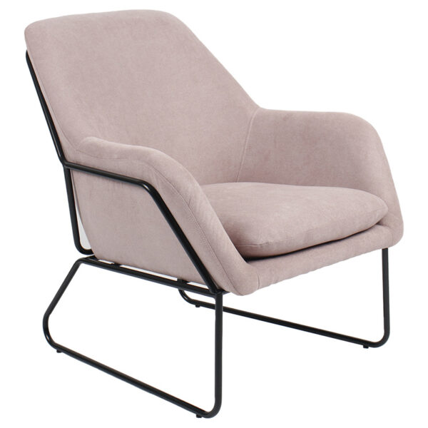 Фотелја од неизбришлива ткаенина розово-црна 76x67x81 см