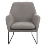 Armchair Indelible fabric grey-black 76x67x81cm - Image 4