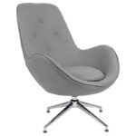 Фотелја Кинетик ротирачка ткаенина сива сина-хром 81x78x104 см