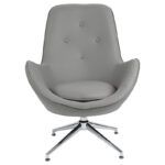 Armchair Kinetic swivel fabric grey blue-chrome 81x78x104cm - Слика 4