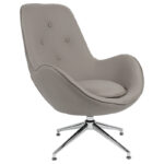 Фотелја Kinetic вртлива ткаенина сива кафеава-хром 81x78x104 см