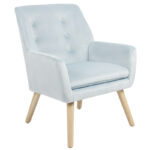 Фотелја со симпатичен кадифе вераман-природна 67x89x86 см