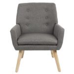 Armchair Likable fabric grey natural 67x89x86cm - Image 4