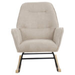 Rocking Armchair Exultant fabric cream-natural 75x68x95cm - Image 4