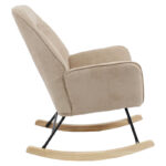 Rocking Armchair Exultant fabric beige-natural 75x68x95cm - Слика 3