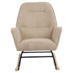 Rocking Armchair Exultant fabric beige-natural 75x68x95cm - Слика 4