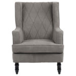 Armchair Efficient fabric grey-black 72x97x100cm - Image 4