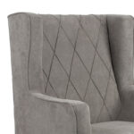 Armchair Efficient fabric grey-black 72x97x100cm - Image 5