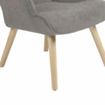 Armchair Fluffy fabric grey-natural rubberwood leg 75x69x96cm - Image 6