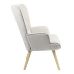 Armchair Fluffy fabric light grey-natural leg 75x69x96cm - Image 4