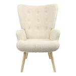 Armchair Fluffy teddy fabric cream-natural 75x69x96cm - Слика 3