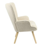 Armchair Fluffy teddy fabric cream-natural 75x69x96cm - Слика 4