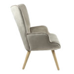 Armchair Fluffy velvet fabric beige-natural leg 75x69x96cm - Слика 4