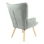 Armchair Fluffy velvet fabric grey-natural leg 75x69x96cm - Image 2