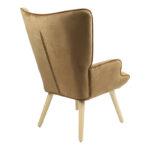 Armchair Fluffy velvet fabric taupe-natural leg 75x69x96cm - Слика 2